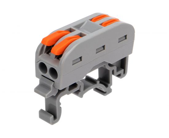 Проходная клемма REXANT с рычажком 2 полюса 0,08-4 мм2 с креплением на DIN-рейку серая 50 шт 07-5239 – изображение 4