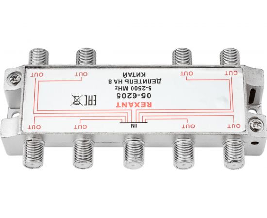 Делитель REXANT, ТВ х 8 под F разъём 5-2500 МГц СПУТНИК 05-6205 – изображение 6