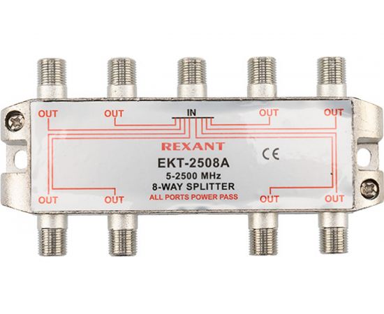 Делитель REXANT, ТВ х 8 под F разъём 5-2500 МГц СПУТНИК 05-6205 – изображение 7