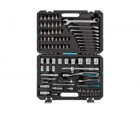 Набор инструментов GROSS 82 предметов, 120 зубьев, CrV, 1/4, 1/2 14149 – изображение 9