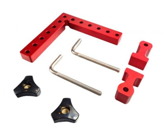 Набор для зажима из алюминиевого уголка и фиксаторов (140x140x16 мм; отверстие 8 мм) UNIQ TOOL UTP-0017SET 