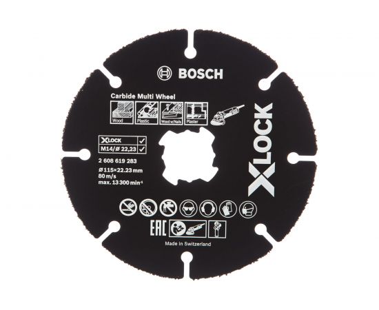 Круг отрезной по дереву X-LOCK (115х22.2 мм) для УШМ Bosch 2608619283 