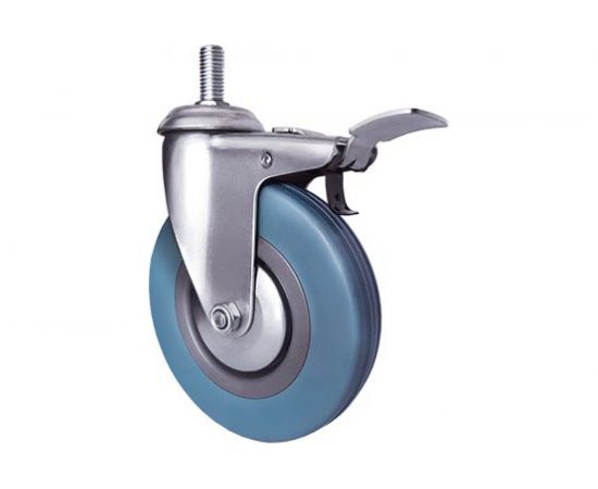Колесо аппаратное поворотное с болтом и тормозом Longway SCtgb 55 