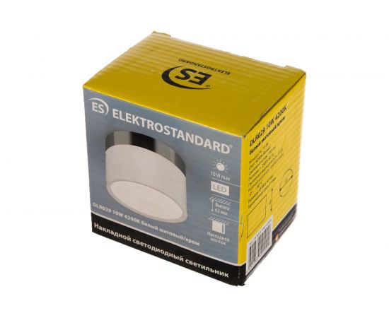 Стационарный светодиодный светильник Elektrostandard DLR029 10W 4200K белый матовый/хром a040666 – изображение 2