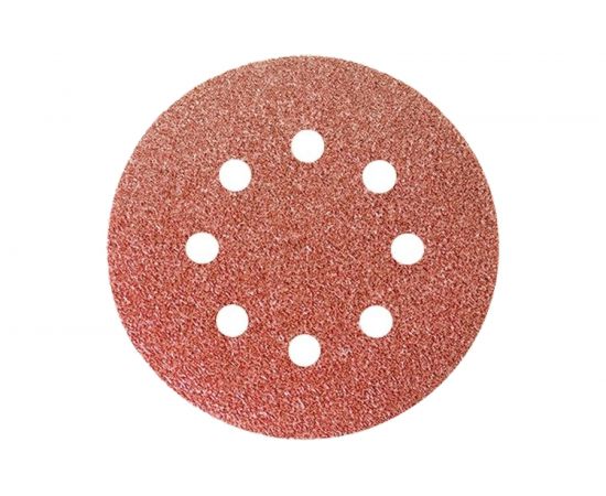 Круг абразивный на ворсовой подложке под липучку, перфорированный (5 шт; 125 мм; 8 отв; P 120) СИБРТЕХ 738067 – изображение 2