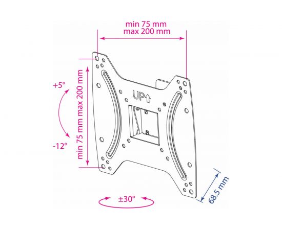 TV кронштейн Kromax OPTIMA 202 black 28006 – изображение 2