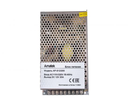 Блок питания Amatek AP-S12/200 12В/20А 7000611 – изображение 2