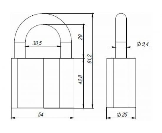 Навесной замок AJAX PD-40-60, фин. 3 кл., коробка 42569 – изображение 3