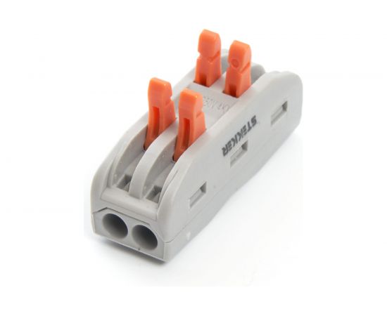 Монтажная клемма STEKKER для фазных проводников, 2 контактные группы, LD222-422 5 шт 39486 – изображение 3