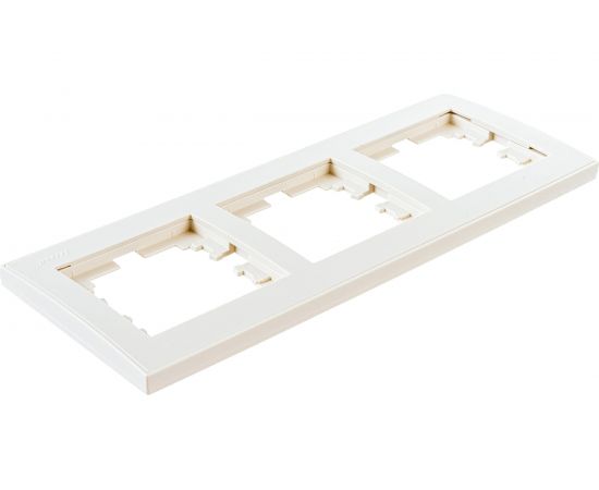 Трехместная горизонтальная рамка LEZARD RAIN крем с бок. вст. 703-0303-148 – изображение 3