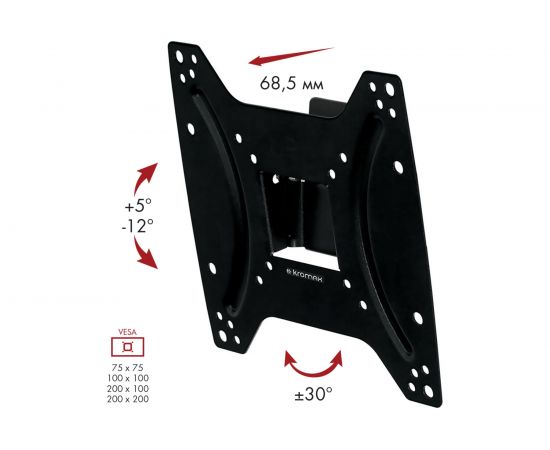 TV кронштейн Kromax OPTIMA 202 black 28006 – изображение 4