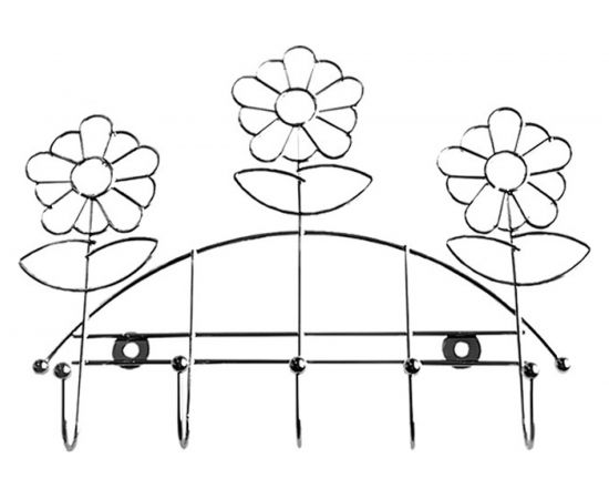 Планка с 5 крючками МУЛЬТИДОМ Ромашка 24 см AN52-74 