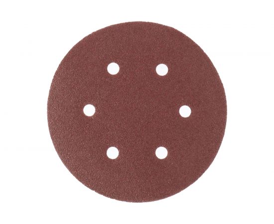 Круг абразивный на ворсовой подложке под липучку, перфорированный (5 шт; 150 мм; 6 отв.; P220) MATRIX 73844 