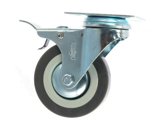 Колесо поворотное с тормозом d-75 мм крепление платформенное СИБРТЕХ 68720 