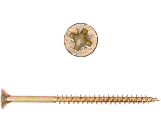 Саморез по дереву КРЕП-КОМП желтый цинк POZY 6х90 100шт жд690ф 