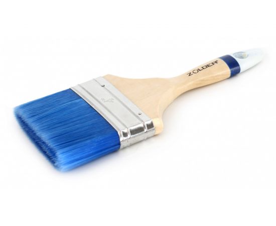 Плоская кисть для водных красок и лаков ZOLDER 100 х 16 мм, искусственная щетина, деревянная ручка aq10016 