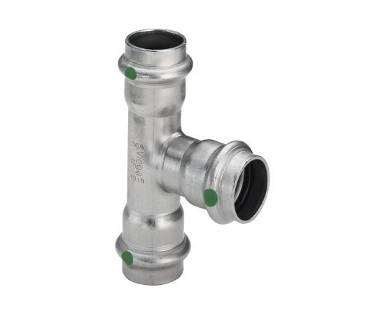 Тройник Viega Sanpress Inox с SC-Contur, нержав.сталь, 18 мм 435868 