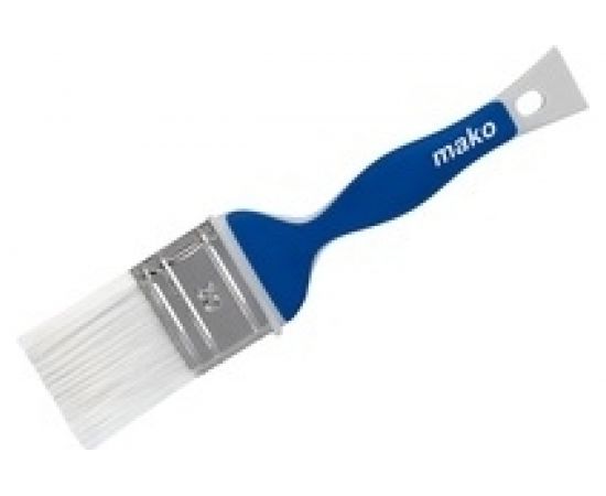 Флейцевая кисть MAKO белая щетина, оправа из нержавеющей стали 355435 