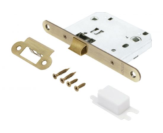 Защелка Аллюр L7050R AB (старая бронза; овальная планка 18 мм; без ручек; с фиксатором) 11228 