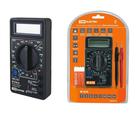 Цифровой мультиметр TDM МастерЭлектрик М-838 SQ1005-0003 