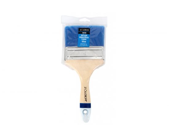 Плоская кисть для водных красок и лаков ZOLDER 100 х 16 мм, искусственная щетина, деревянная ручка aq10016 – изображение 2