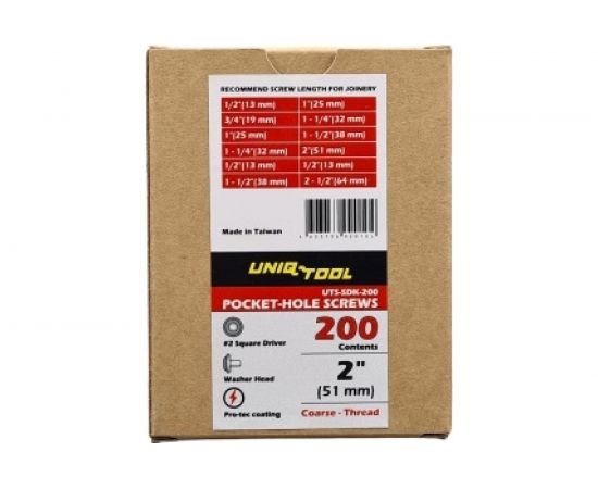 Саморезы Uniq tool Pro-cote покрытие коричневые для тер. доски 2"", 50 мм, упак. 200 шт. UTS-SDK-200 – изображение 2
