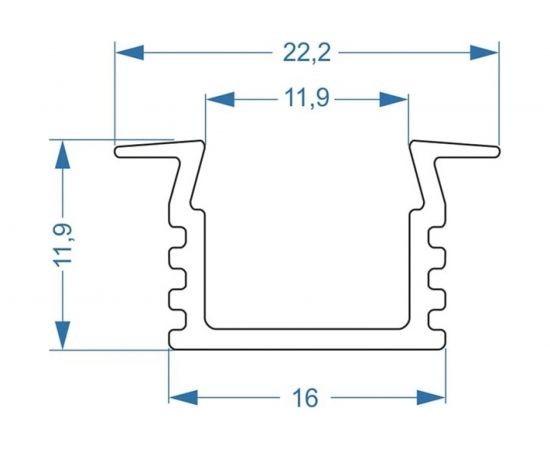 Алюминиевый встраиваемый профиль Ardylight ALS-1225 anod 3.0 с экраном 50006-5 – изображение 2