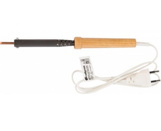 Электрический паяльник СИБРТЕХ ЭПСН-03-40/220 деревянная ручка Россия 91302 – изображение 2