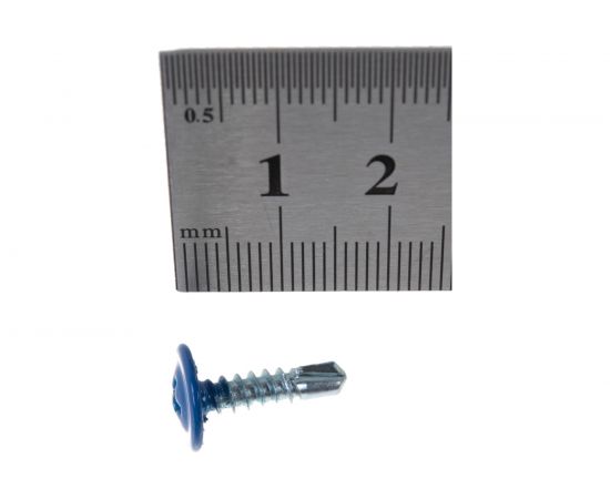 Саморезы с пресс-шайбой Госкреп со сверлом 4,2х16мм синие RAL5005 35 шт., подвес 1-0017460 – изображение 3