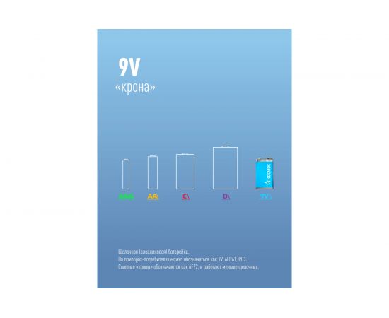 Элемент питания КОСМОС 6LR61 1S KOC6LR61MAX1S – изображение 3