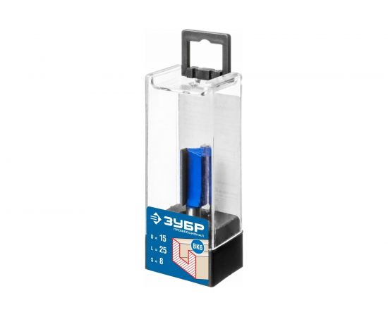 Фреза пазовая прямая ПРОФЕССИОНАЛ (15х25х56 мм; хвостовик 8 мм) Зубр 28753-15-25 – изображение 4