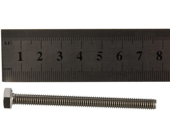 Болт с шестигранной головкой, с полной резьбой ЕВРОПАРТНЕР DIN 933 нержав. сталь, 6х70 мм, 4 шт. G2 3267 1 – изображение 4