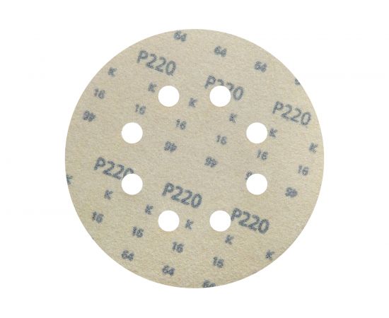 Круг шлифовальный на липучке siaone 1944 (50 шт; 125 мм; 8 отверстий; P220) sia Abrasives so50-125-8-220 – изображение 4