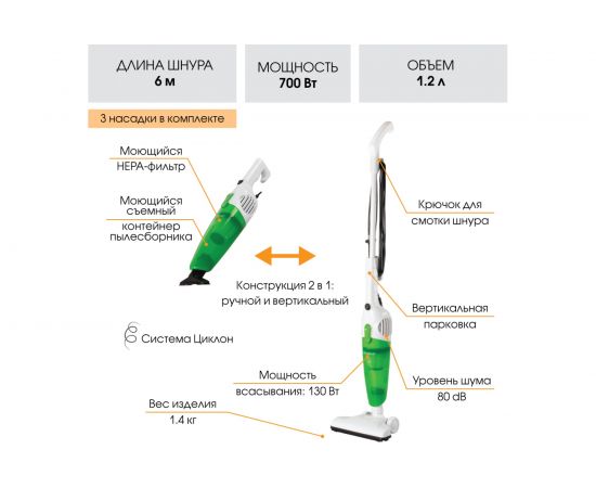 Пылесос Endever SkyClean VC-279 90021 – изображение 5