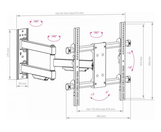 TV кронштейн Arm media PARAMOUNT 40 black 10188 – изображение 9