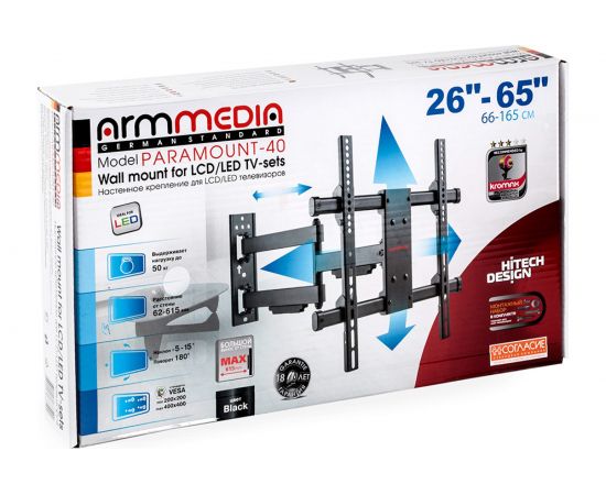 TV кронштейн Arm media PARAMOUNT 40 black 10188 – изображение 10