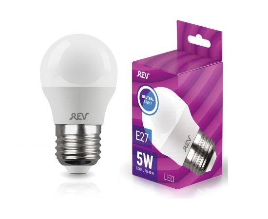 Светодиодная лампа LED G45 E27 5Вт 4000K REV 32263 4 