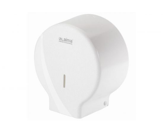 Диспенсер для туалетной бумаги ЛАЙМА PROFESSIONAL ORIGINAL, малый, белый, ABS-пластик 605766 
