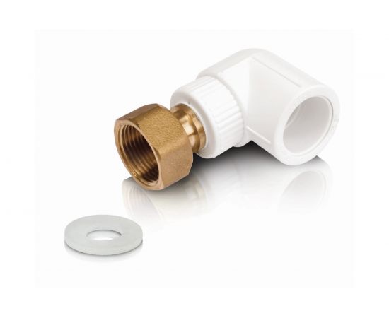 Уголок Blue Ocean с накидной гайкой и латунной вставкой ВО вн - 20х1/2 1/20/240 PPRF/90E-CNF(W)-20х1/2" 