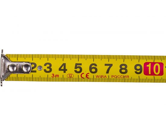 Рулетка WIPRO 3 м*19 мм, АБС-пластик + магнитный упор + резина, толщина 0,115 мм 06-03 – изображение 3