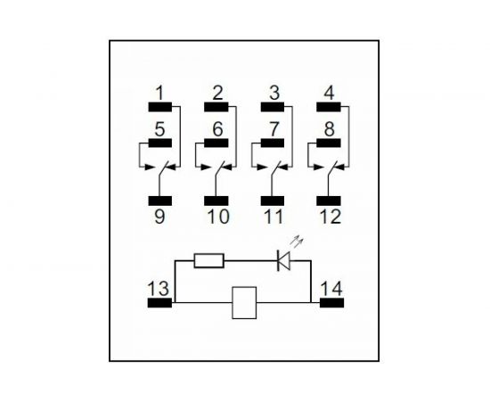 Промежуточное реле РЕЛЕОН 4 перекидных контакта 6А 24В AC RP434802405 – изображение 3