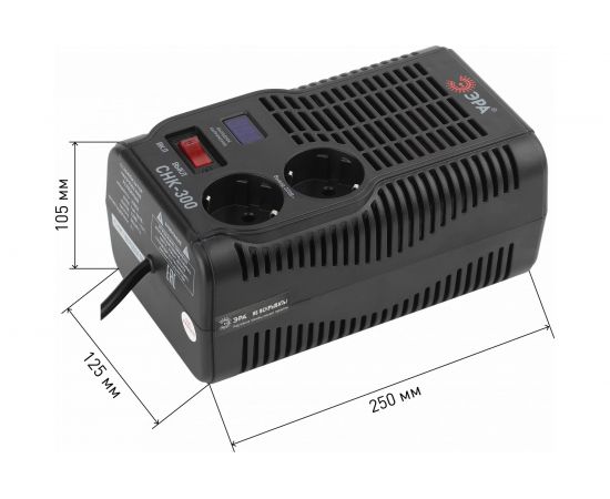 Компактный стабилизатор напряжения ЭРА СНК-300 160-260В/220В, 300ВА Б0031555 – изображение 4