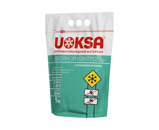 Противогололедный материал UOKSA с мраморной крошкой - 25 C, 5 кг, пакет 2205 – изображение 4