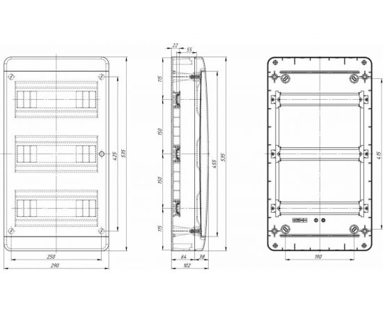 Пластиковый распределительный щит Tekfor BNN 40-36-1 01-01-065 – изображение 4
