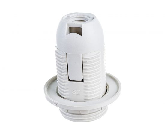 Патрон с кольцом IEK Ппл14-02-К12, пластик, Е14, белый, индивидуальный пакет, EPP21-02-02-K01 