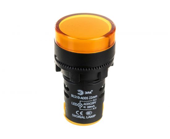 Лампа ЭРА AD22DS(LED)матрица, d=22мм, желтый, 24В AC/DC, 10/1000/12000 Б0045609 