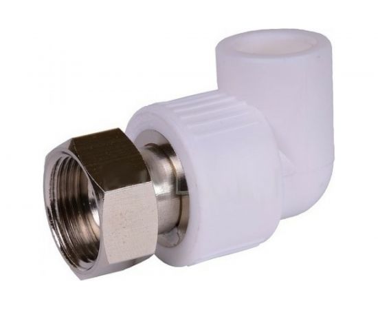 Угольник RTP с накидной гайкой на металлическом штуцере, D25х1 мм 14621 