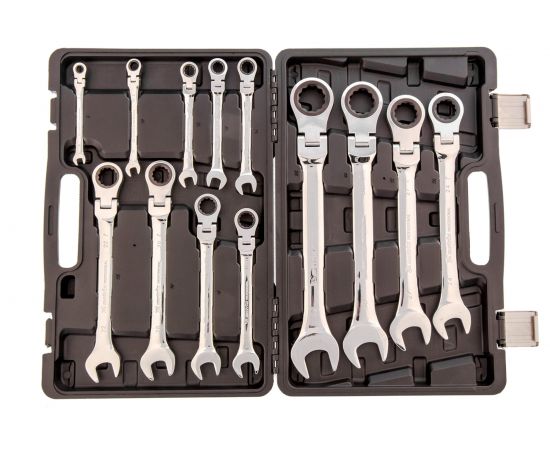 Набор комбинированных ключей 13шт MATRIX трещоточные, шарнирные 14798 