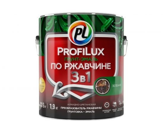 Грунт-эмаль Profilux по ржавчине 3в1 зеленая 1,9 кг Н0000005009 