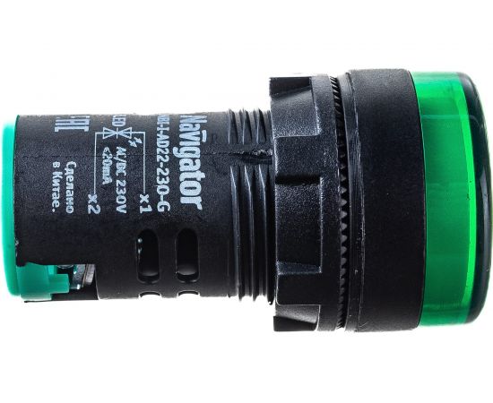 Индикаторная лампа Navigator NBI-I-AD22-230-G зеленая, d22мм, 230В AC/DC 82800 